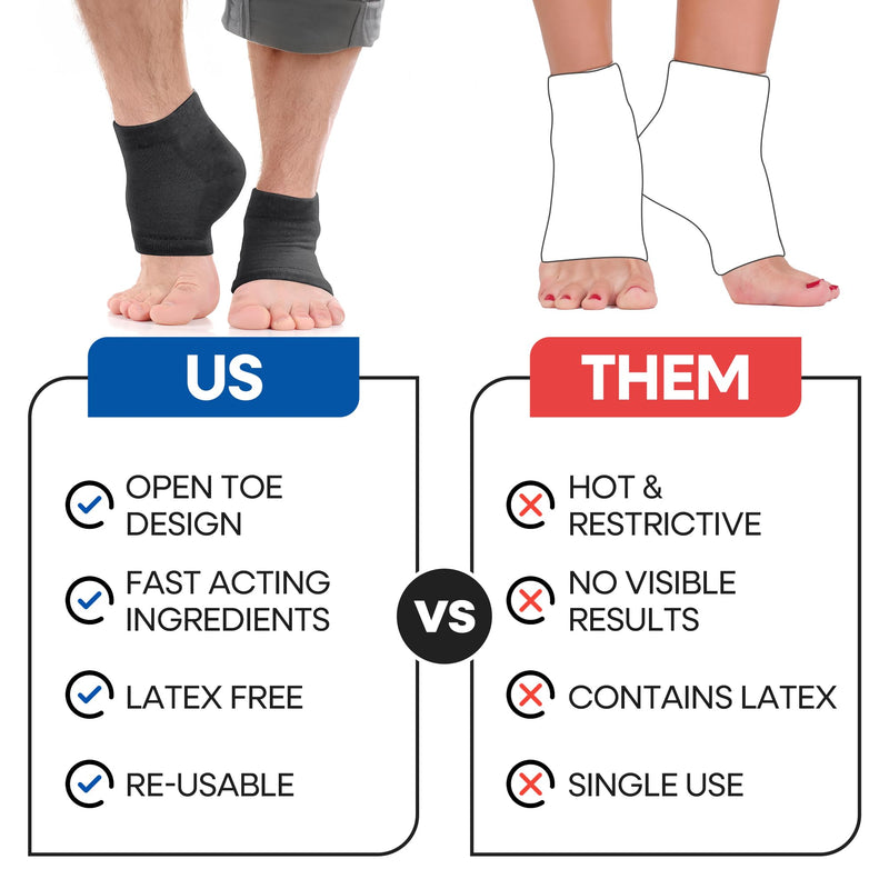 [Australia] - Moisturizing Socks for Men | Cracked Heel Treatment with Aloe Vera | Moisturizer Foot Callus Remover | Aloe Socks for Cracked Heels & Dry Cracked Feet | Lotion Infused Gel Heel Socks (Large - 3 Pairs) Black - 3 Pairs Large 