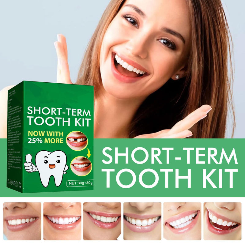 [Australia] - Tooth Repair Kit - 60g Temporary Fake Teeth Replacement Beads Kit with 3 Pieces Dental Tweezers Tools for Temporary Restoration of Missing & Broken Teeth Replacement Dentures 