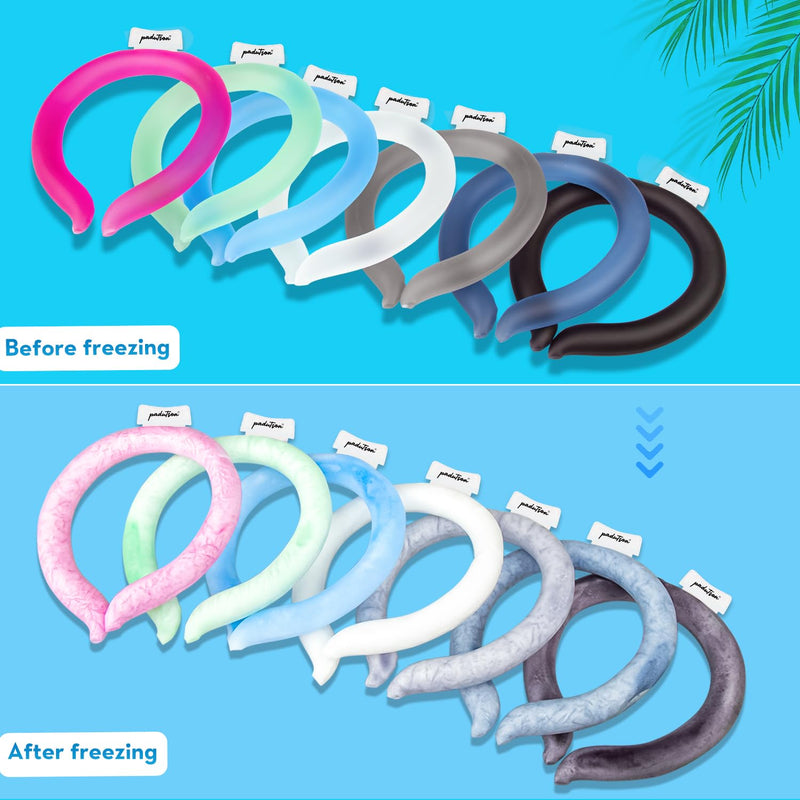 [Australia] - Neck Cooling Tube, Reusable Ice Neck Cooler Wraps Wearable Body Cooling Products for Outdoor Indoor, Neck Coolers for Hot Weather Blue 
