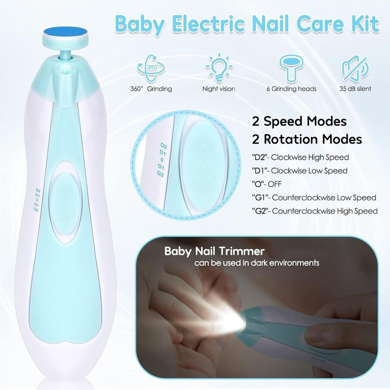 Baby Healthcare and Grooming Kit, Portable Baby Safety Care Set, Baby Essentials kit for Newborn (Blue 26 in 1) Blue 26 in 1