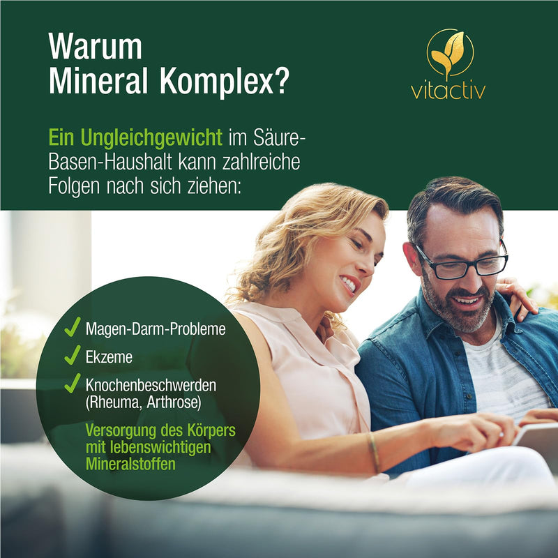 [Australia] - VITACTIV Mineral Complex - Brand raw material Aquamin, Marines Calcium & Magnesium (2:1) - Basic minerals & trace elements with zinc for acid-base metabolism - Vegan, high dose, 120 capsules 