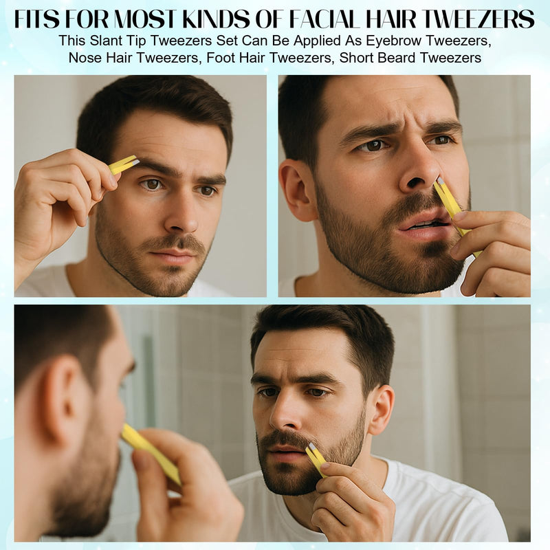 [Australia] - 60Pcs Slanted Eyebrow Tweezers for Women Men, Stainless Steel Tweezers Bulk Professional High Precise Tweezer for Ingrown Hair Removal Plucking Blackheadl(Multicolor) 