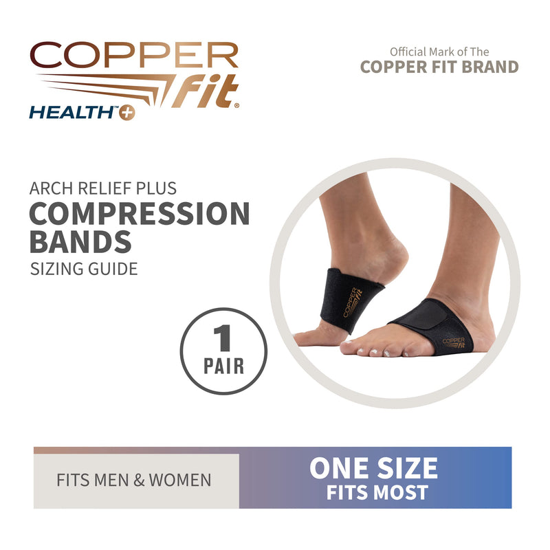 [Australia] - Copper Fit CFACBP Health Unisex Arch Relief Plus with Built-In Orthotic Support, Black 