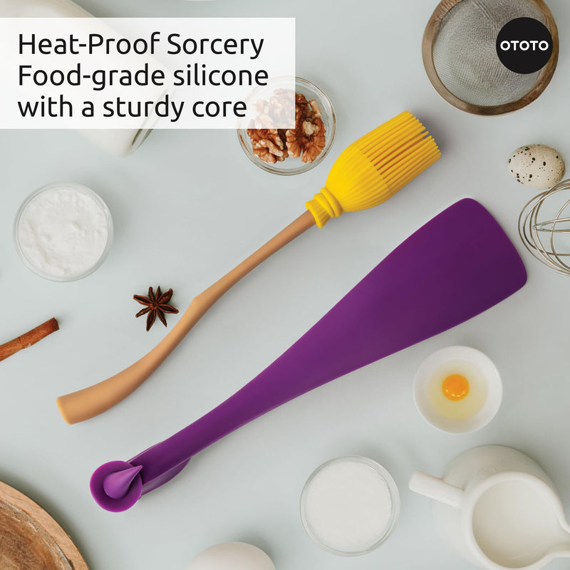 OTOTO NEW! Spookula Vampire Folding, Collapsible, Umbrella, Unique, Goth Accessories, Witchin Pastry Brush and Baking Spatulas - Silicone Heat Resistant and Basting Brush,