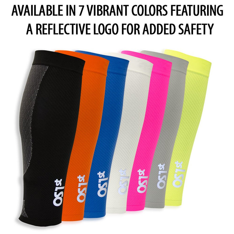[Australia] - OS1st Calf Compression Sleeves for Men & Women relieves shin splints, leg fatigue and reduces recovery time Large Blue 