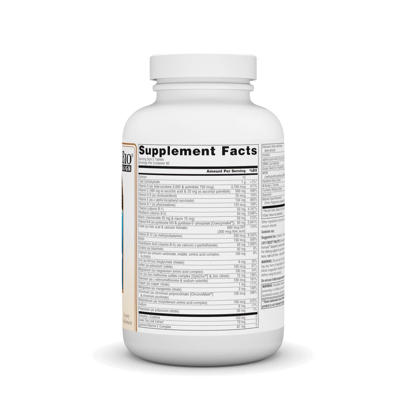 Source Naturals Life Force Multiple Daily Multivitamin, 120 Tablets | Bio-Aligned Formula® - Delivering 40+ Ingredients for Foundational Nutrition | Contains Soy* 120 Count (Pack of 1)