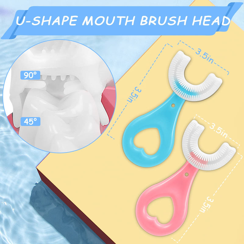 [Australia] - 4 Pack U Shaped Toothbrush Kids, Soft Silicone Brush Head Whole Mouth with Handle 360 ¬∞ Oral Teeth Cleaning Design for Toddler Toothbrushes Age 2-6 