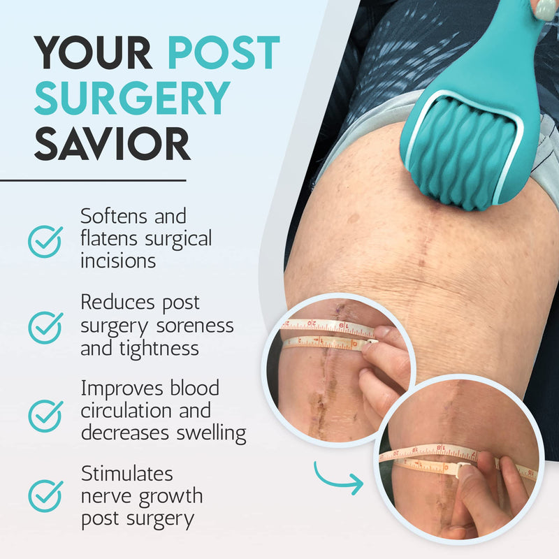 [Australia] - Scar Roller, Scar Tissue Massager for Post-Surgery Recovery, Silicone Ice Massage for Post-Surgery Incision Swelling and Soreness, Joint Roller for Improved Range of Motion and Flexibility. Teal 