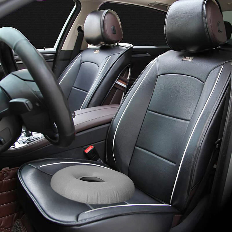 [Australia] - Donut Cushion Seat, Donut Pillow for Tailbone Pain, Hemorrhoid Seat Pillow, Inflatable Ring Cushion with A Pump, Round Wheelchairs Seat Cushion for Home,Car or Office (15" Gray) 