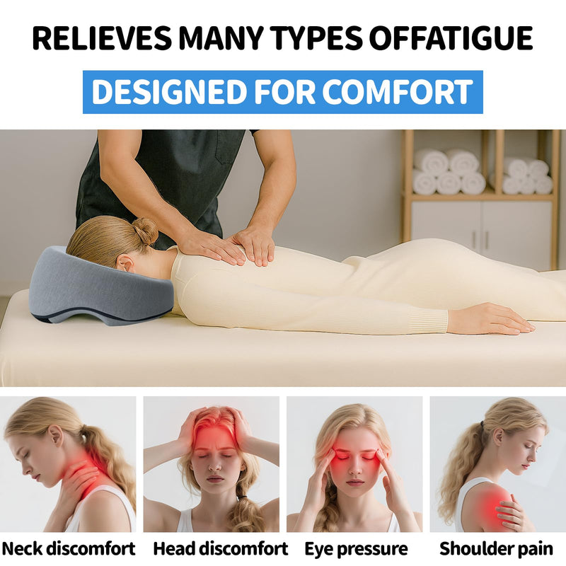 [Australia] - Memory Foam Face Down Pillow, Massage Headrest for Bed, BBL Pillow After Surgery, Stomach Sleeping,Prone Sleepers, Post-Eye Surgery Recovery Removable Cover Light Gray 