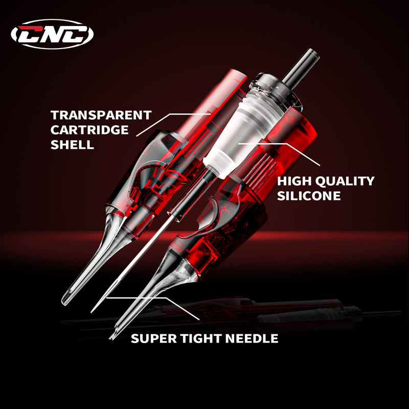 [Australia] - CNC 3RL Tattoo Needles Cartridge 20Pcs #10 Bugpin Disposable Needles Round Liner with Membrane EN04-20-1003RL 1003RL red 