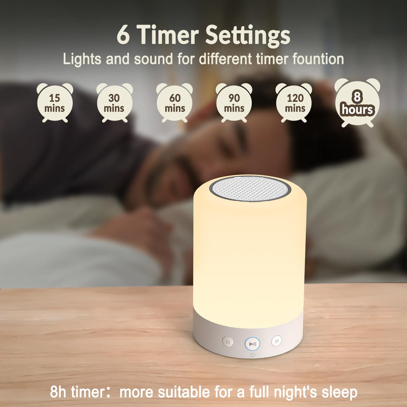 [Australia] - Kipcush Night Light White Noise Sound Machine, Max 8H Timer, 20 Soothing Sleep Sounds. Portable Design for Bedroom, Office, Nursery, Travel, Up to 8 Hours Battery Life 