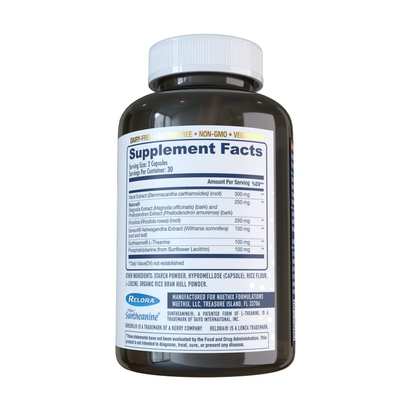 [Australia] - NuEthix Formulations Cort-Eaze - Cortisol Supplement - Health Support Supplement with Ashwagandha, L-Theanine & Rhodiola Rosea - Relaxation and Deep Sleep, 60 Capsules, 30 Servings 
