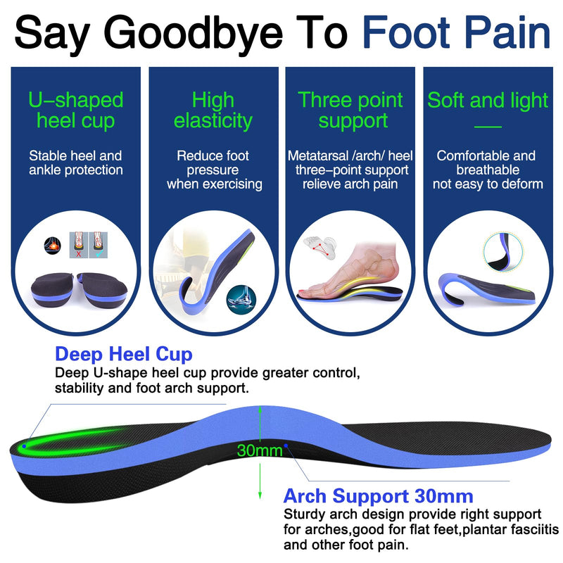 [Australia] - Orthopedic insoles, plantar fasciitis insoles, for flat feet, foot pain, heel spurs, shoe insoles orthopedic for men and women, cuttable size, M (EU M'S39-41/W'S41-43, 26.5cm-27.5cm) M (EU M'S39-41/W'S41-43) 26.5cm-27.5cm 