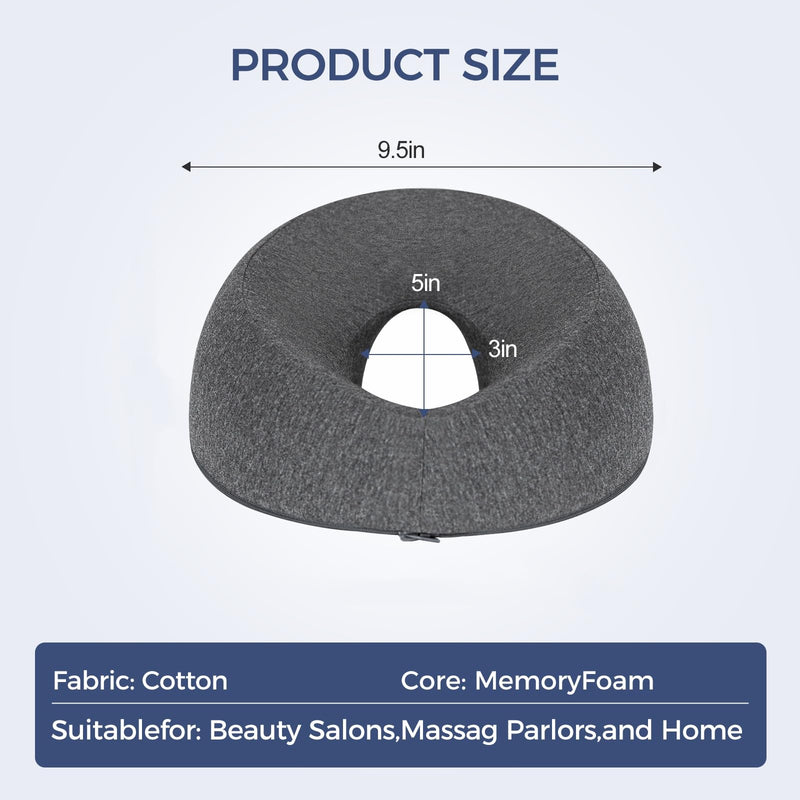 [Australia] - Face Down Massage Pillow - Removable Cover for Massage Tables & Massage Bed, Esthetician Supplies for SPA, Beauty & Tattoo Professionals Facial Pillow (Type A) Dark Gray 