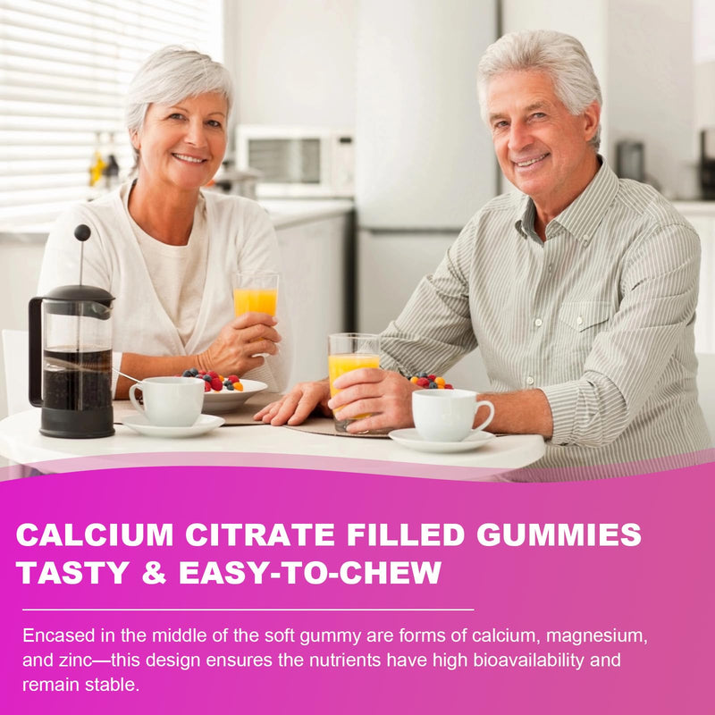 Calcium Citrate 1200mg with Vitamin D3 Gummies, 60 Count | Chewable Calcium Supplements for Women & Men, with Vitamin K2, Magnesium & Zinc Citrate, Mango Flavor