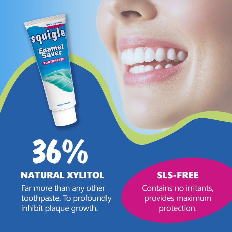 [Australia] - Squigle Enamel Saver Toothpaste (Canker Sore Prevention & Treatment) Prevents Cavities, Perioral Dermatitis, Bad Breath, Chapped Lips - 4 Pack 