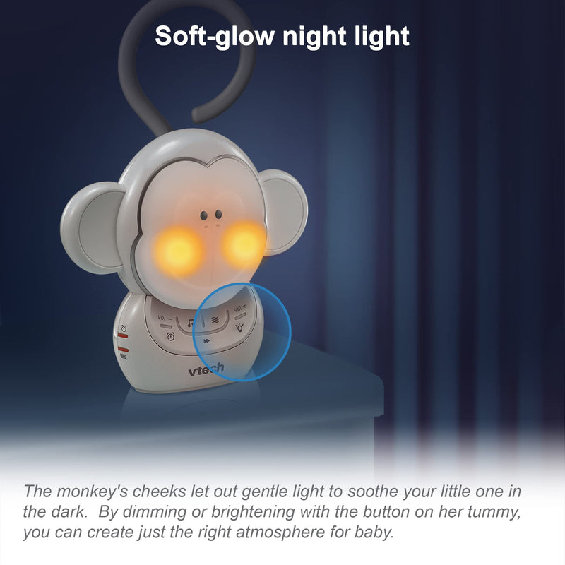 [Australia] - VTech DM1411 Audio Baby Monitor & Portable Soother Dual-Unit Rechargeable Battery, Long Range, Soft-Glow Night Light, Soothing Sounds & Lullabies, Digital Wireless Transmission, Sound Indicator 