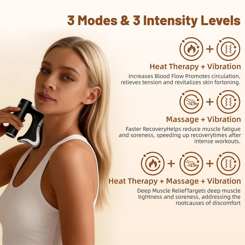 OTBK Heated Muscle Scraper Tool, 3-in-1 Electric Fascia Massager | Massage, Gua Sha board, fascia release tools, deep tissue release, lymphatic drainage, body contouring, portable