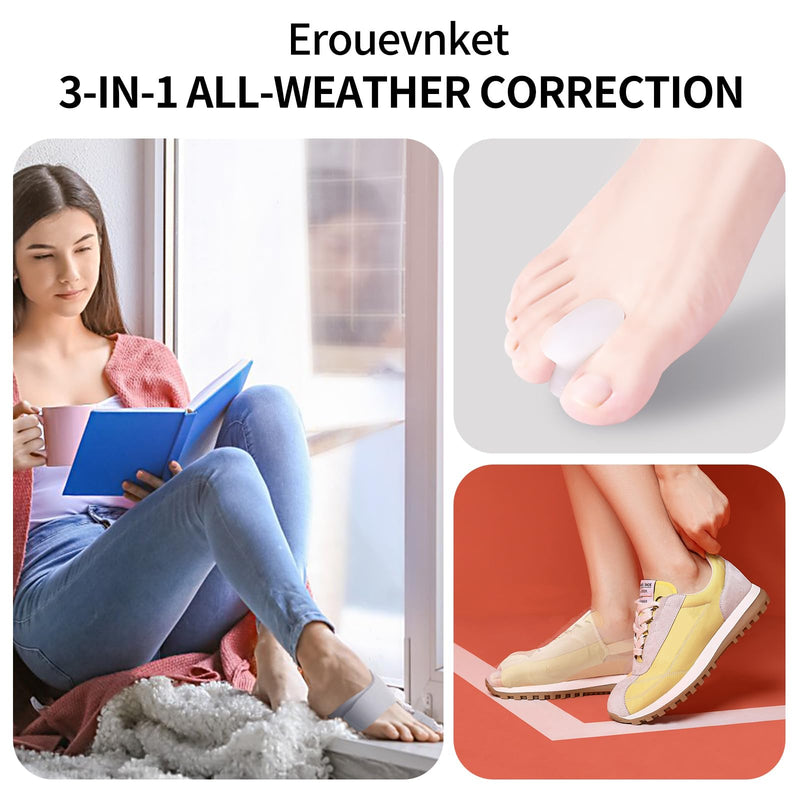 [Australia] - Bunion Corrector for Women & Men ：2-in-1 Adjustable Big Toe Relief Bunion Splints Hammer Toe Straightener，Comfortable, Effective Double Correction，1 set 1 set 