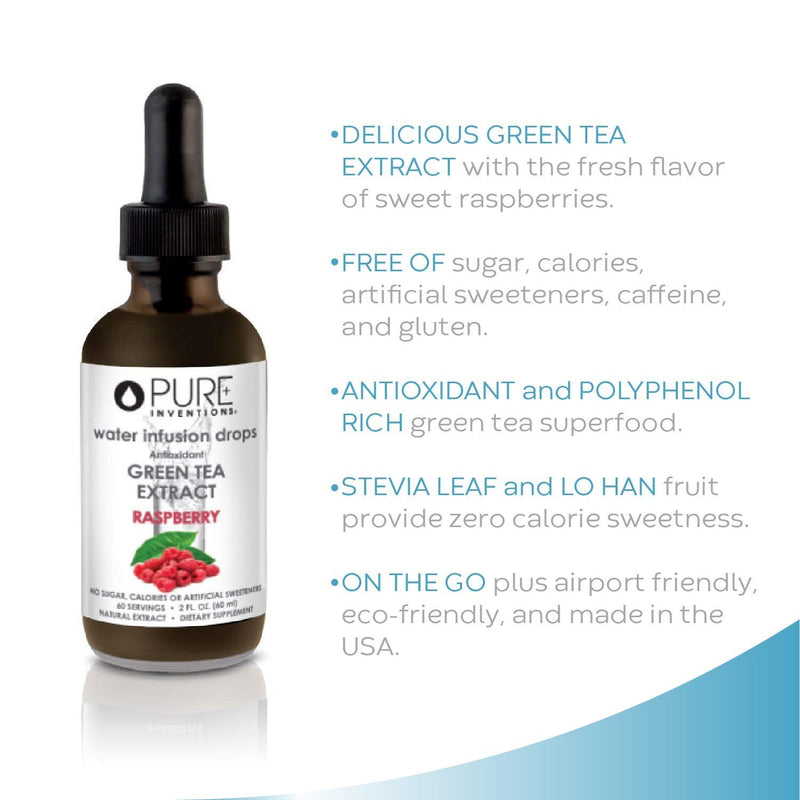 [Australia] - Pure Inventions Green Tea Supplement, Raspberry, 2 Ounce Green Tea Raspberry - Single 