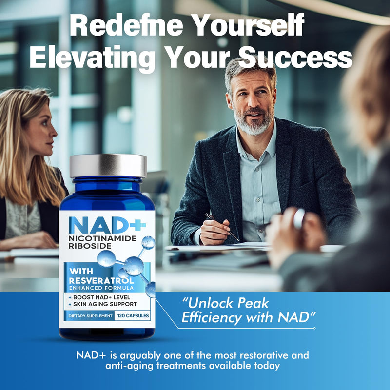 NAD+ Supplement 1500MG, 120PCS Ultra NAD+ & Resveratrol Supplement, Boosting Riboside for Cellular Energy, Metabolism & Repair
