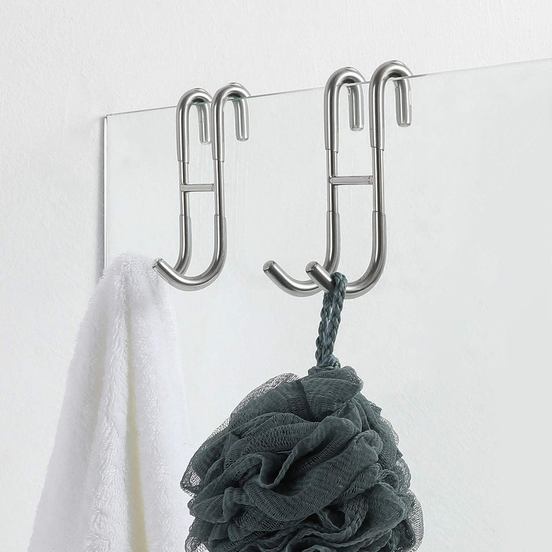 [Australia] - Simtive 12-Inch Shower Squeegee Set, includes Shower Door Hook and Adhesive Hook, Squeegee for Shower Doors, Mirror and Window, Silver 