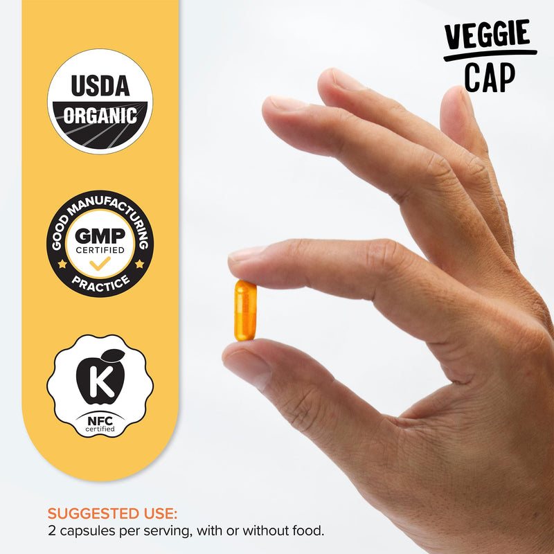 [Australia] - USDA Organic Carrot Powder Capsules (120), Grown in USA, Eye Support, Beta Carotene, Vitamin A, Carotenoids, Antioxidants,106¬∞F Max, Vegan, Kosher-2 Months Supply 
