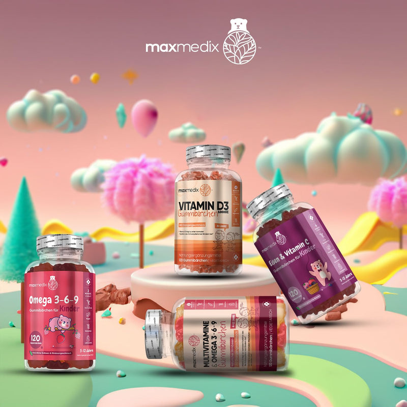 [Australia] - Calcium & Vitamin D3 Gummy Bears for Children - 90 Vegetarian Gummies - 320 mg Calcium & 800 IU Vitamin D3 - For Immune System, Metabolism & Bones (EFSA) - Strawberry & Vanilla Flavor - maxmedix 
