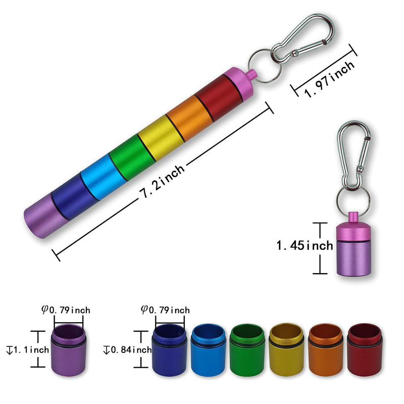 Small Portable Pill Case Keychain for Travel | Metal Pill Organizer Case Keychain, Stackable Waterproof Travel Cute Pill Box Holder, Vitamins and Medicine
