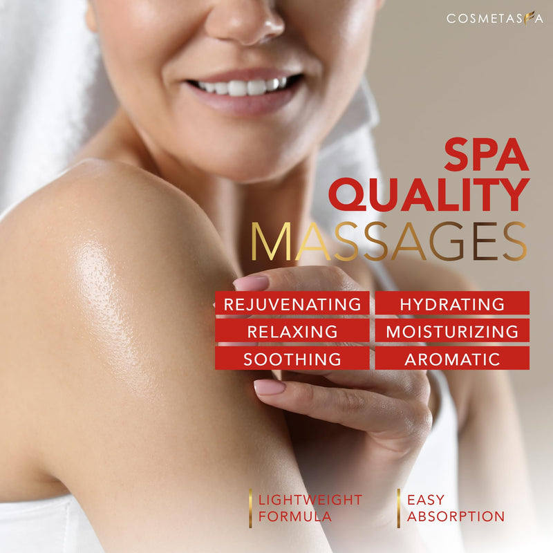 [Australia] - Natural Nourishing Massage Oil with Massage Roller Ball - Therapeutic Citrus & Coconut Massage Oils with Rejuvenating, Hydrating & Aromatic Essential Oils for Dry Skin, Soothes Muscle & Joints 8.8 oz Massage Oil w/ Body Roller 