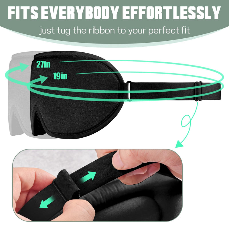 [Australia] - Sleep Mask for Side Sleeper Men Women | Zero Eye Pressure 3D, Light Blocking Design, Soft Breathable Eye Shade Cover for Travel, Black 