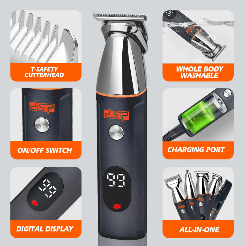 [Australia] - DSP® Beard Trimmer Rechargeable Body Grooming Sets Facial Hair Shaver for Nose Ear Public Hair Cutting Machine IPX7 Waterproof 90642 