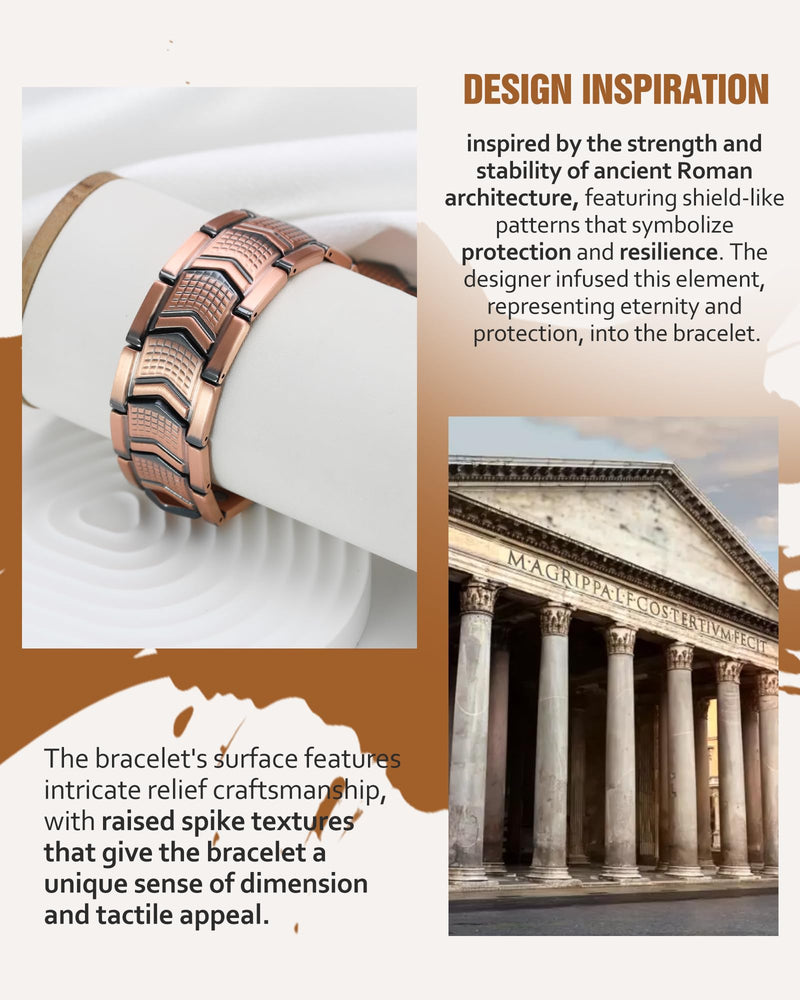 [Australia] - Jecanori Copper Bracelet for Men, 3X Strength Magnetic Bracelets for Men Shield 
