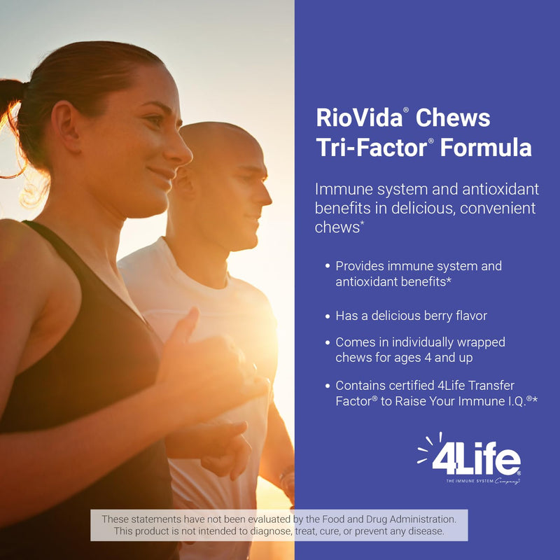 4Life RioVida Chews Berry Immune Support with Vitamin C, 30 Chews | Berry nutrient blend, Vitamin C, Colostrum peptides, Acai, Blueberry, Pomegranate, Elderberry, Individually wrapped