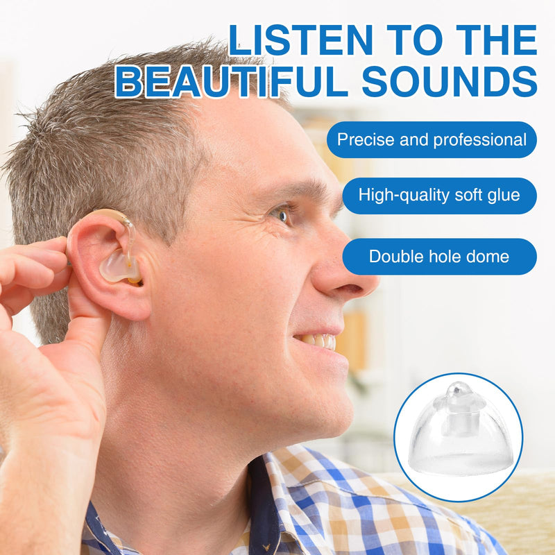 30Pcs Hearing Domes for Oticon Minifit Aid, Replacements 10mm Silicone Double Vent Accessories