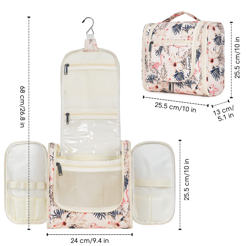 Narwey Hanging Travel Toiletry Bag with 6 Set Compression Packing Cubes