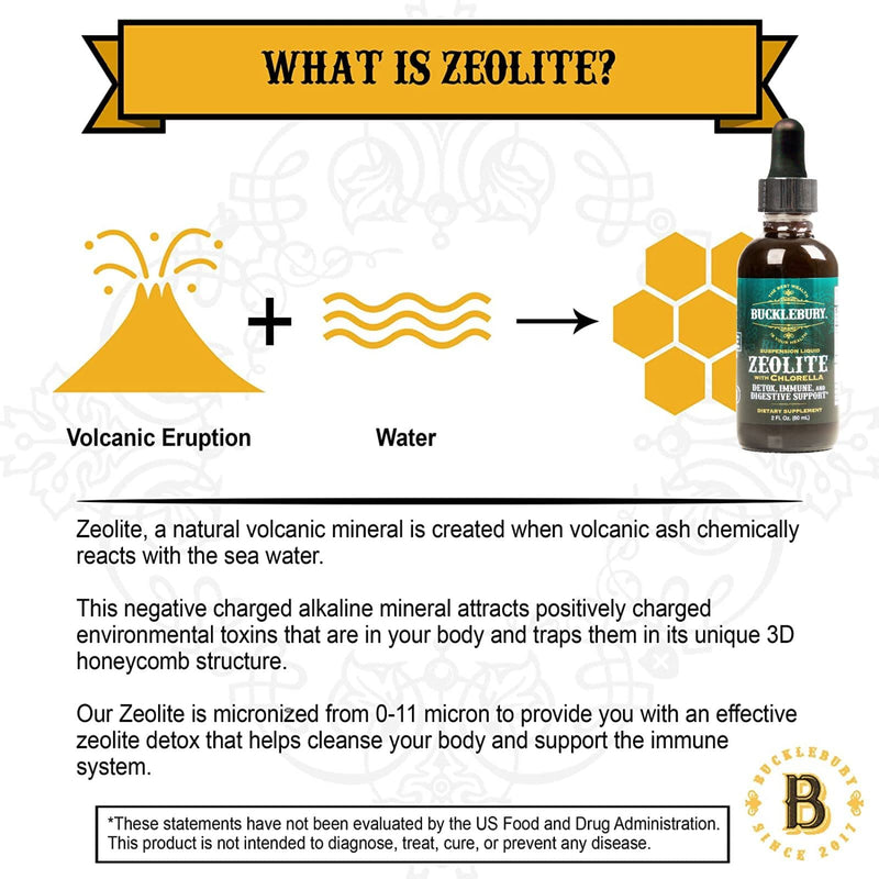 [Australia] - Zeolite Liquid Suspension w/Chlorella - Detox Support, Immune System and Digestive Tract Health Support for Kids and Adults (60 Servings) Zeolite Suspension Liquid with Chlorella 