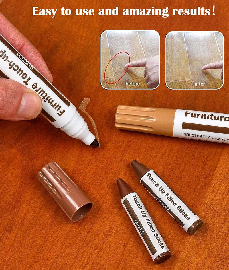 [Australia] - Furniture Markers Touch Up, Lifreer 21 Pcs Wood Filler Floor Scratch Repair Kits, Wood Markers and Wax Sticks with Sharpener Kit for Funiture Repair,Floor Scratch 