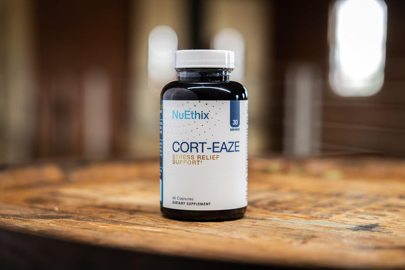 [Australia] - NuEthix Formulations Cort-Eaze - Cortisol Supplement - Health Support Supplement with Ashwagandha, L-Theanine & Rhodiola Rosea - Relaxation and Deep Sleep, 60 Capsules, 30 Servings 