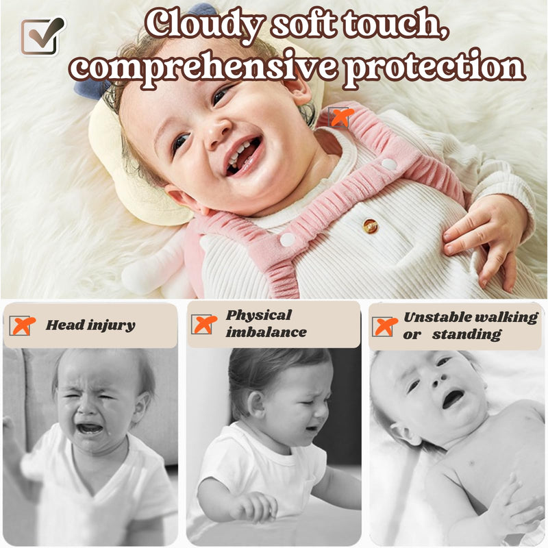 [Australia] - Baby Head Protector, Adjustable Baby Head Protection Backpack with Baby Knee Pads for Crawling, Soft, Breathable and Wearing Safety Baby Head Protector - Pink 