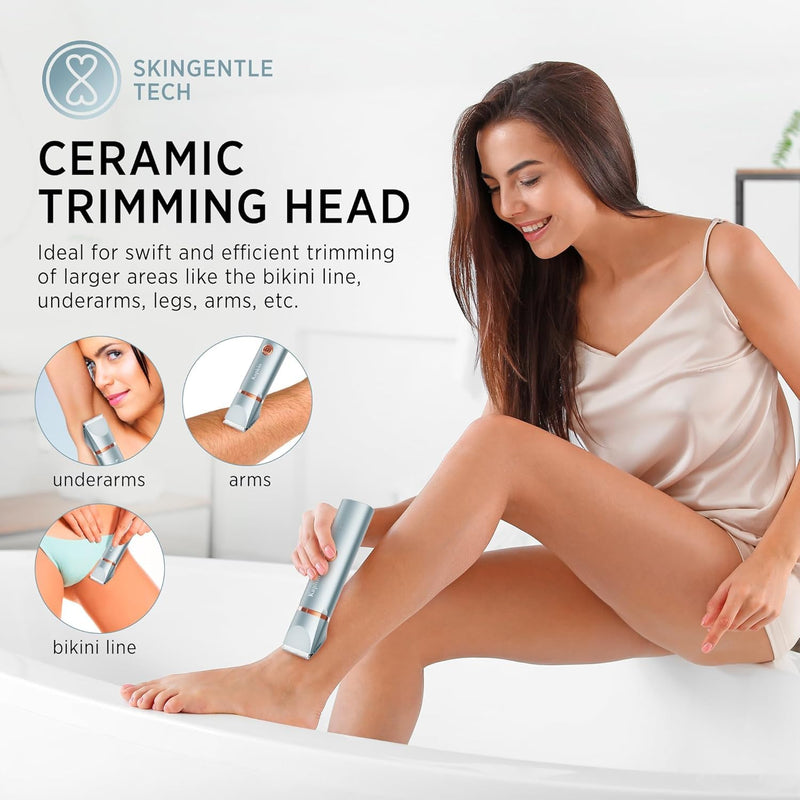 [Australia] - Bikini Trimmer for Women Pubic Hair 2 in 1 Eletctric Shaver for Women Rechargeable Eletctric Shaver for Women IPX7 Waterproof Bikini Trimmer for Armpit Arm Body Face (Blue) Blue 