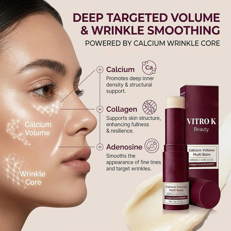 Aluckgood Pdrn Collagen Stick, Beauty Stick, Beauty Calcium Multi Balm Stick,Korean Skin Care Collagen Wrinkles Face Eye treatment Balm, for All Skin Types (2PCS) 2PCS
