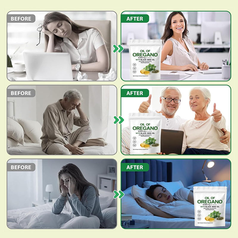 [Australia] - Oil of Oregano Softgels,2 in 1 6000 mg Oil of Oregano with Black Seed Oil Organic Capsules, Potent Carvacrol & Thymoquinone, Immune Support,Gluten Free,Non-GMO-180count 