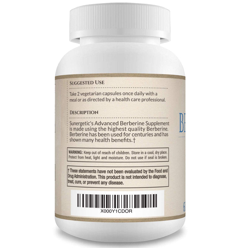 [Australia] - Sunergetic Premium Berberine Supplement - 1200mg of Berberine Per Serving - Berberine HCL Supplement Non-GMO - Immune Support- 60 Berberine Capsules 