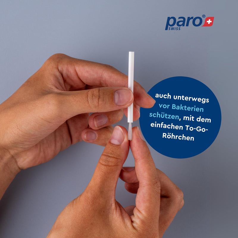 Paro Brush Stick | Interdental Brush Between Teeth, Implants and Braces, Flossing Interdental Tool for Tooth Cleaning | 10 Sticks per Box