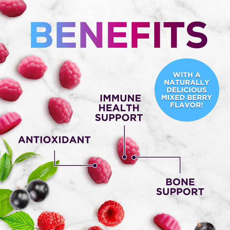 [Australia] - Zinc Supplement 50mg Gummies for Adults - Max Strength Skin Health & Immune Support Gummy, Vegan, Non-GMO & Gluten Free, Nature‚Äôs Antioxidant & Bone Health Chewable Tasty Berry Flavor - 60 Gummies 60 Count (Pack of 1) 
