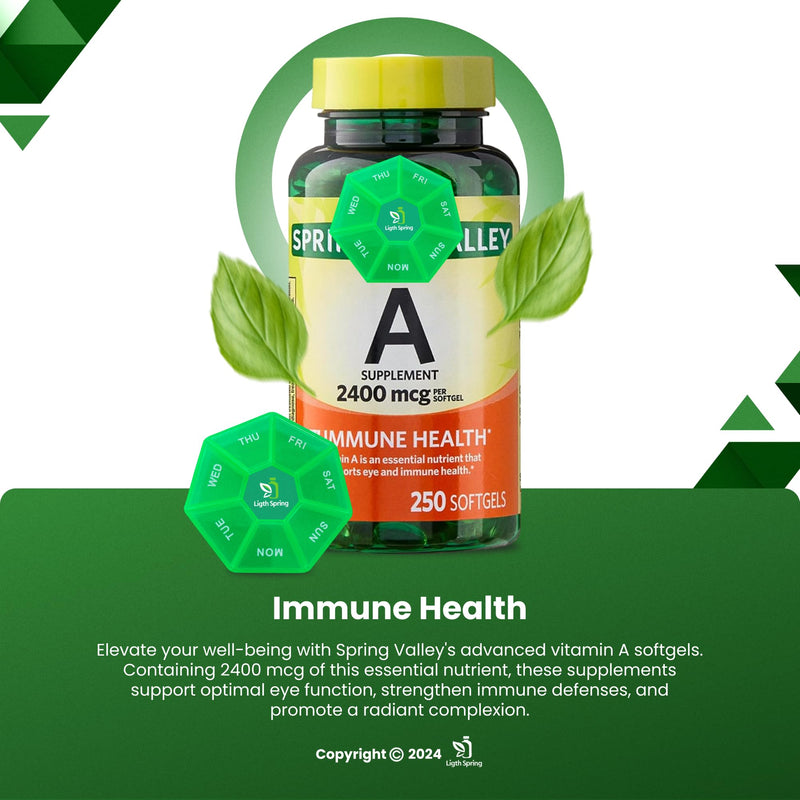 [Australia] - Vitamin A Supplement 2400 mcg, 250 Softgels with Bundle Exclusive Vitamins & Minerals - A to Z - Better Ligth&Spring Guide 
