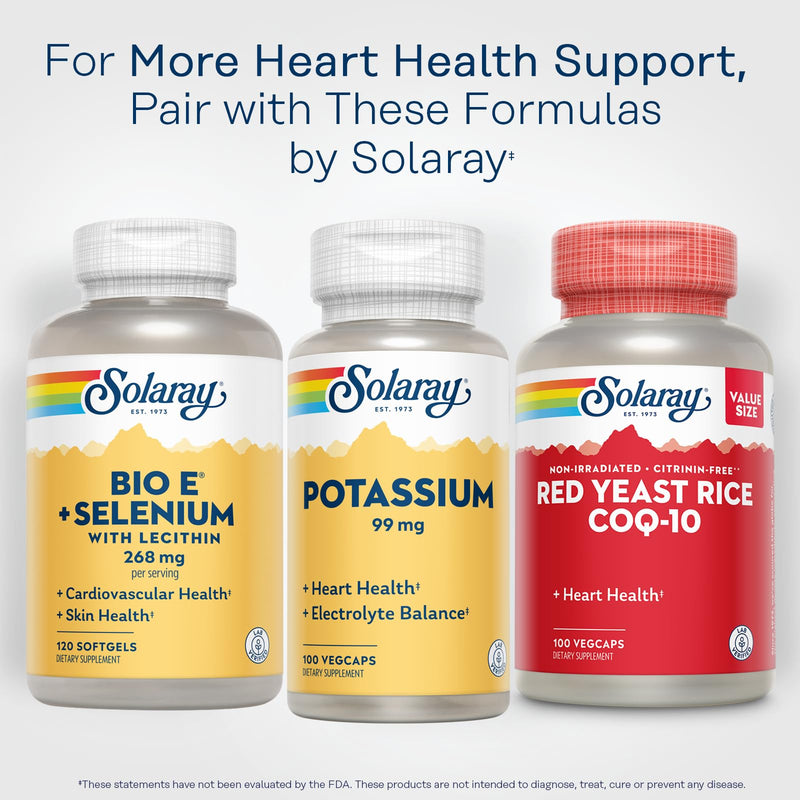 SOLARAY Potassium 99 mg, 100 VegCaps | Electrolyte, Heart & Vascular Support, Potassium Amino Acid Complex, 100 Servings, Lab Verified 1 Count (Pack of 100)