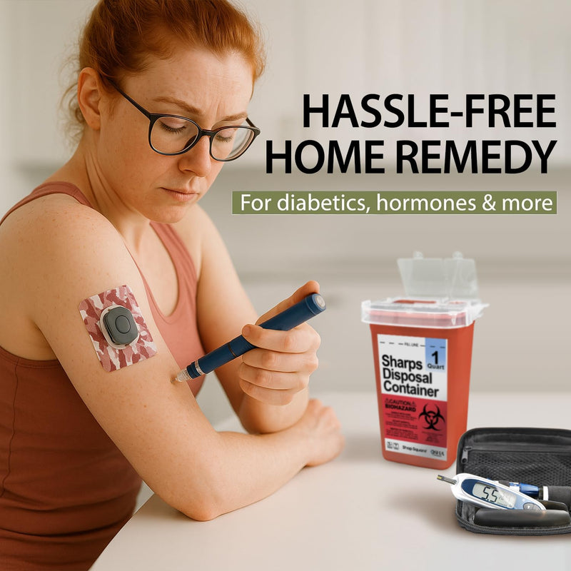 [Australia] - Sharps Containers for Home Use - 1 Quart (1-Pack) Biohazard Syringe and Needle Disposal Containers - Small Sharps Box for Travel and Professional Use 